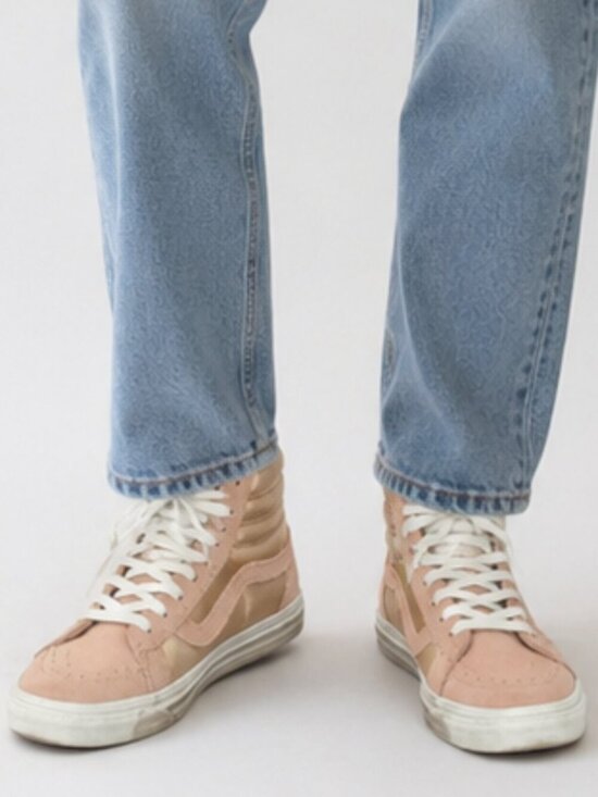 Vans Shoes - Van's Sk8-Hi Reissue Sneakers Gold Metallic Suede Colorway Women's 5.5